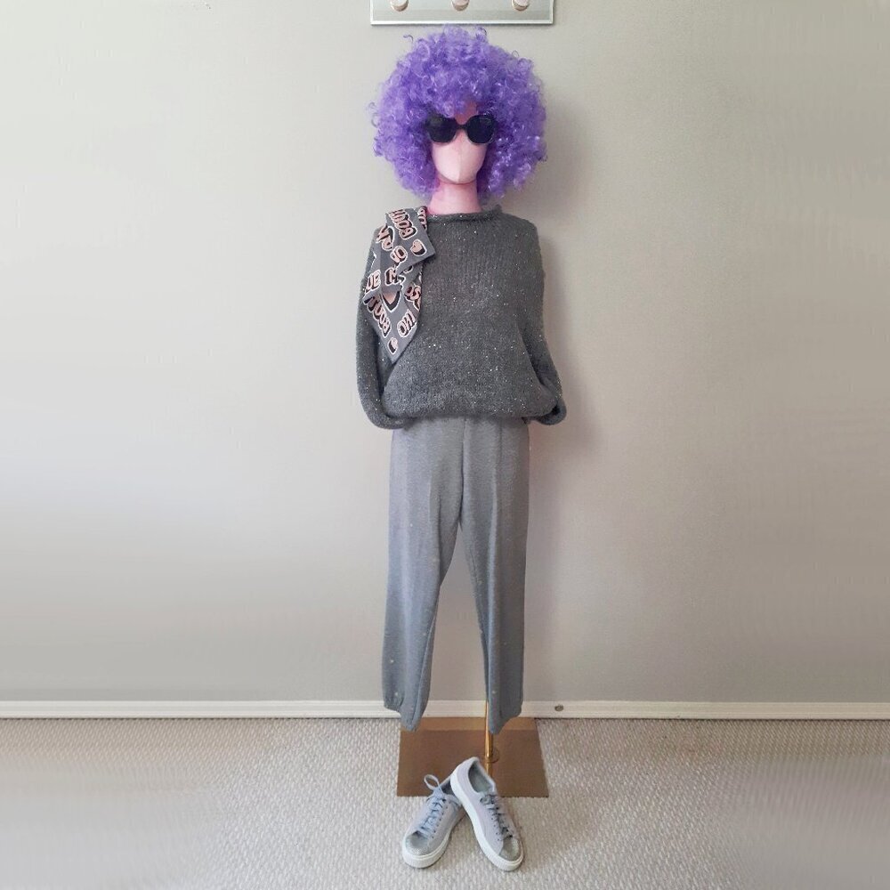 EUC Nanette Lepore medium grey sweatpants with gold star accents, S